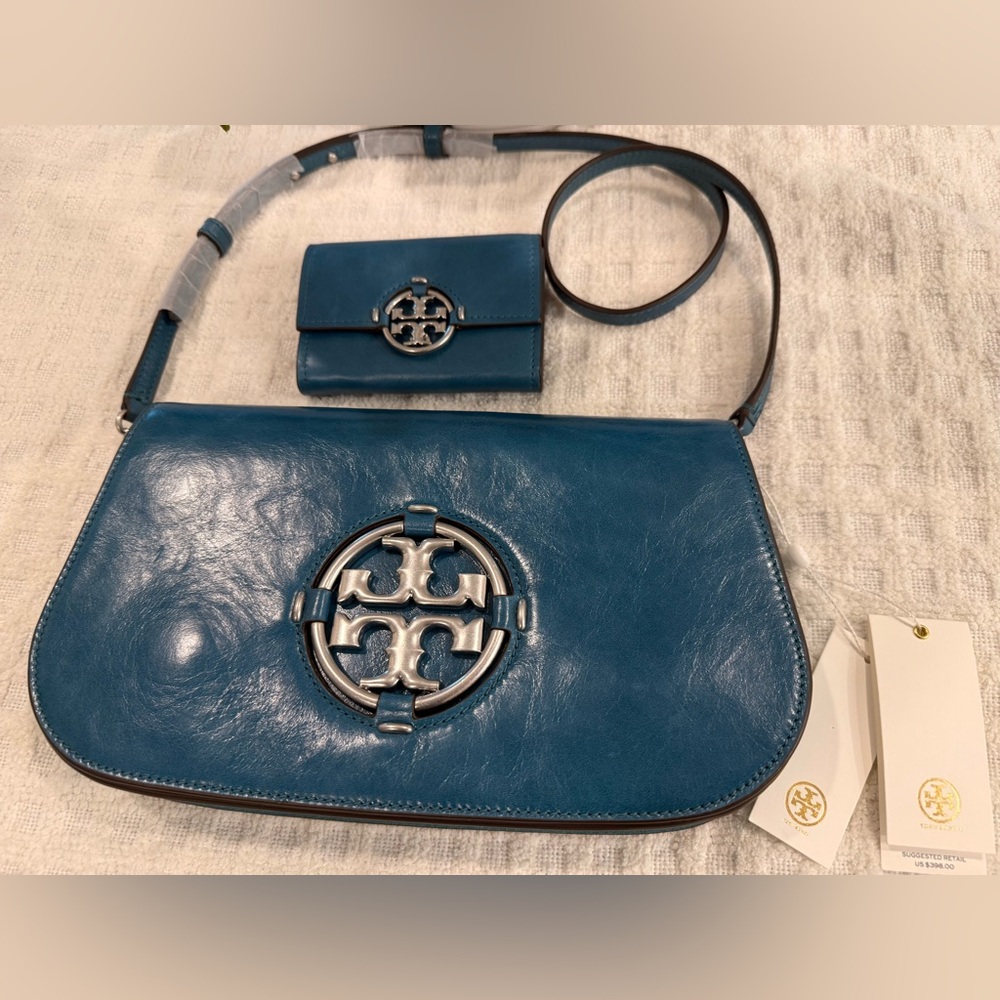 Tory Burch Convertible Miller Glazed Bag with Matching Wallet, BRAND NEW! - Picture 3 of 12